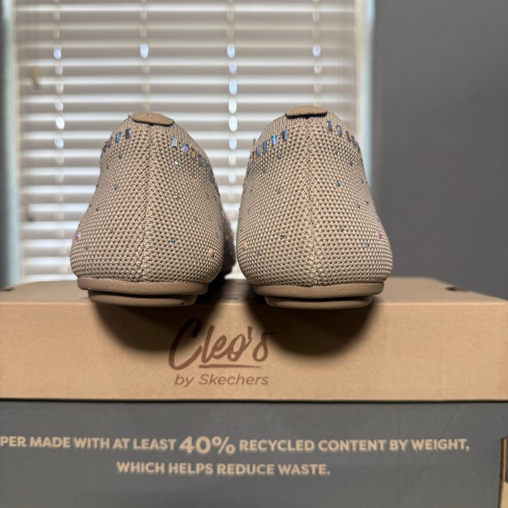 Skechers Cleo 2.0 Mesmerizing Nights Ballet Flat, Taupe, US 8.5 - Picture 4 of 8